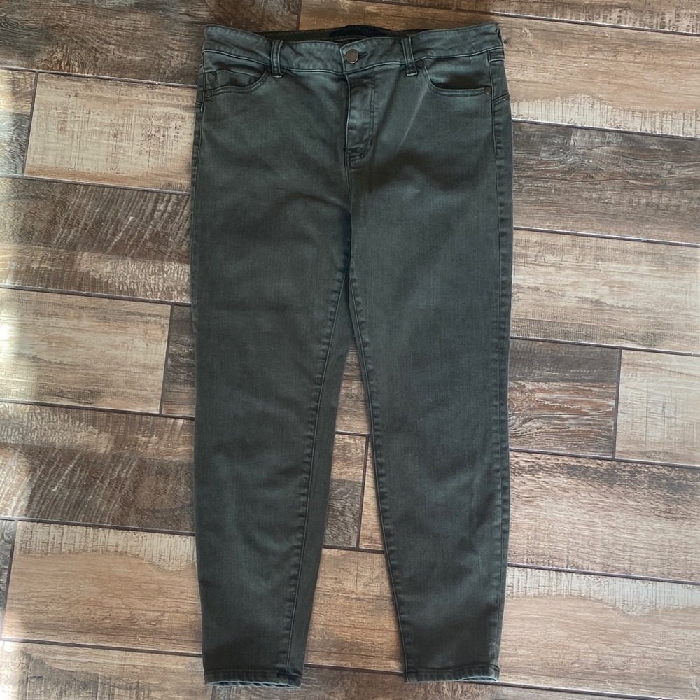 Liverpool Olive Green Hugger Ankle Jeans